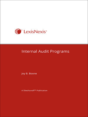 cover image of Internal Audit Programs
